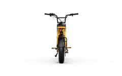Taillight view of Yellow A-Spadz Cavet Air Electric Bike on a white background