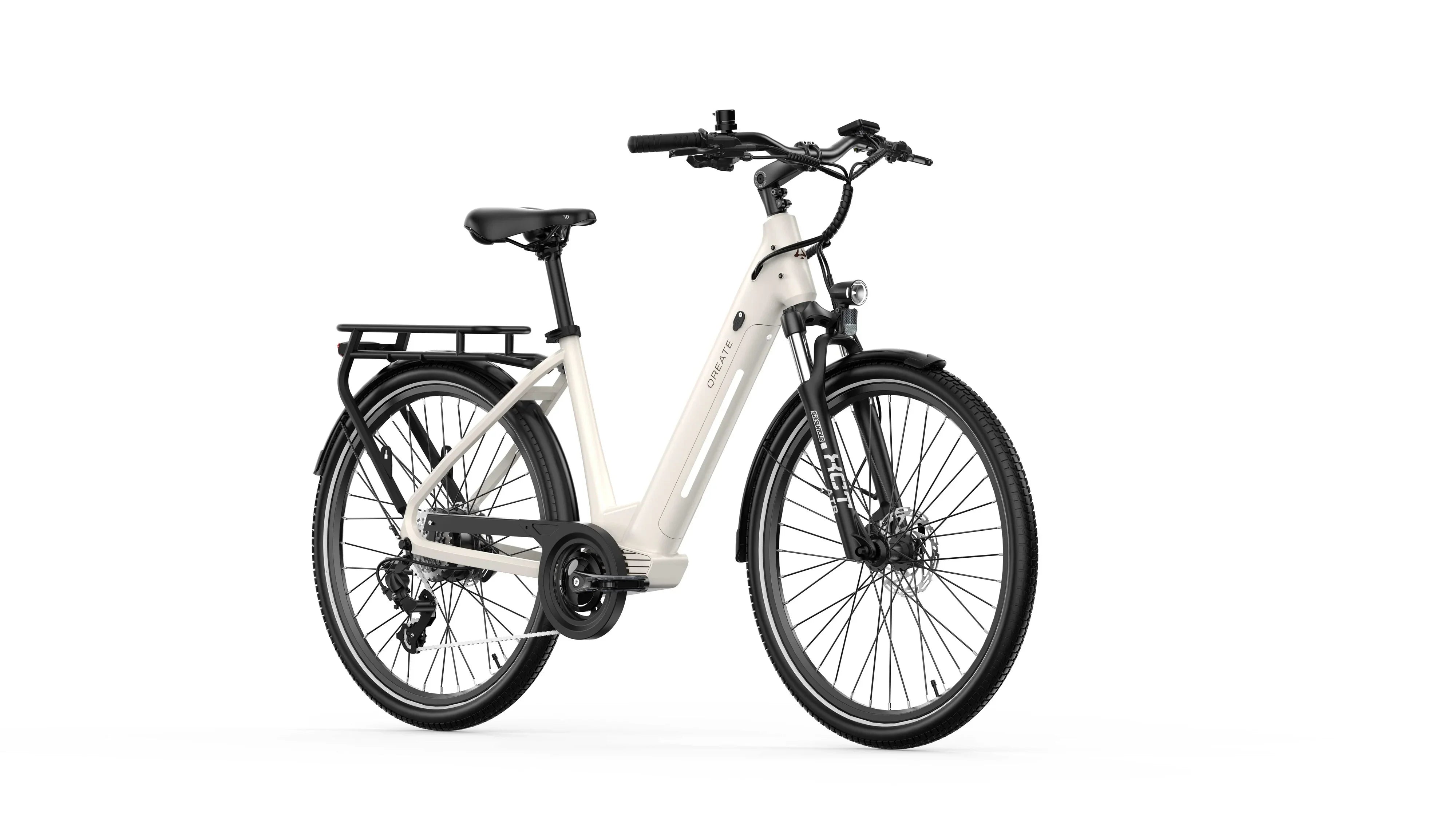 Front view of A-Spadz Qreate City Pro Electric Bike - Pogo Cycles