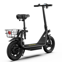 A APEFOX C14 Electric Scooter with a rear cargo basket, black saddle, and black wheels, photographed on a clean white background.