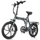 Silver CMACEWHEEL EM20 Electric Bike with black components on a white background