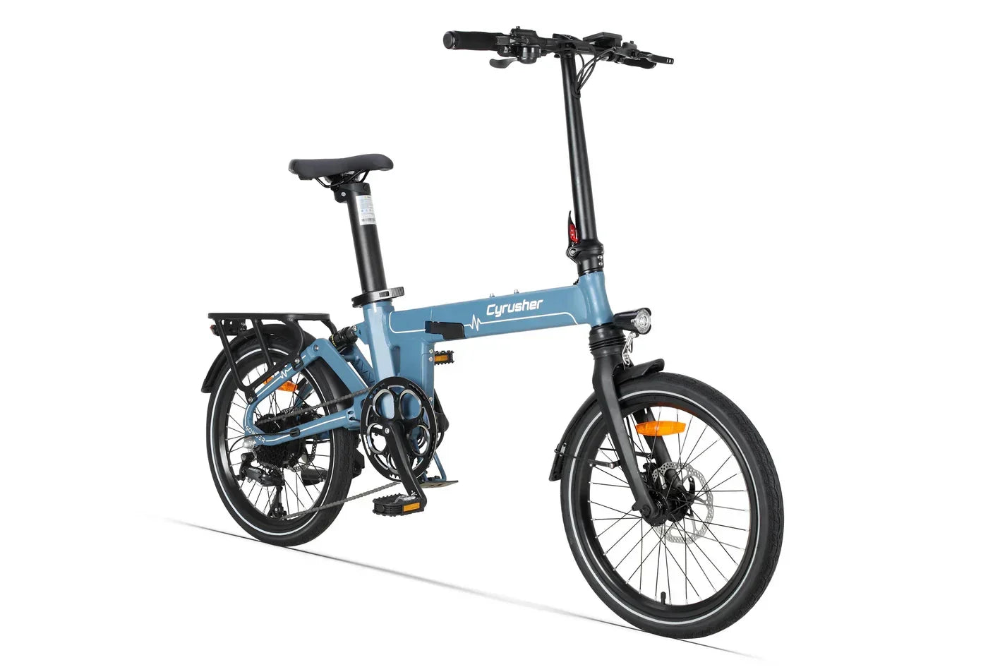 Blue - Cyrusher Sonder Folding Electric Bike on a white background