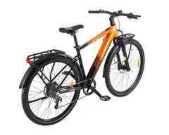 Orange and black Cyrusher Voyage Trekking Electric Bike on a white background - Pogo Cycles