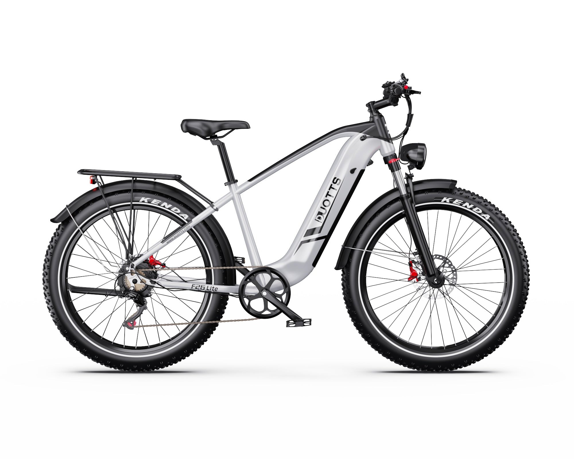 White DUOTTS F26 Lite Electric Bike bicycle on a white background