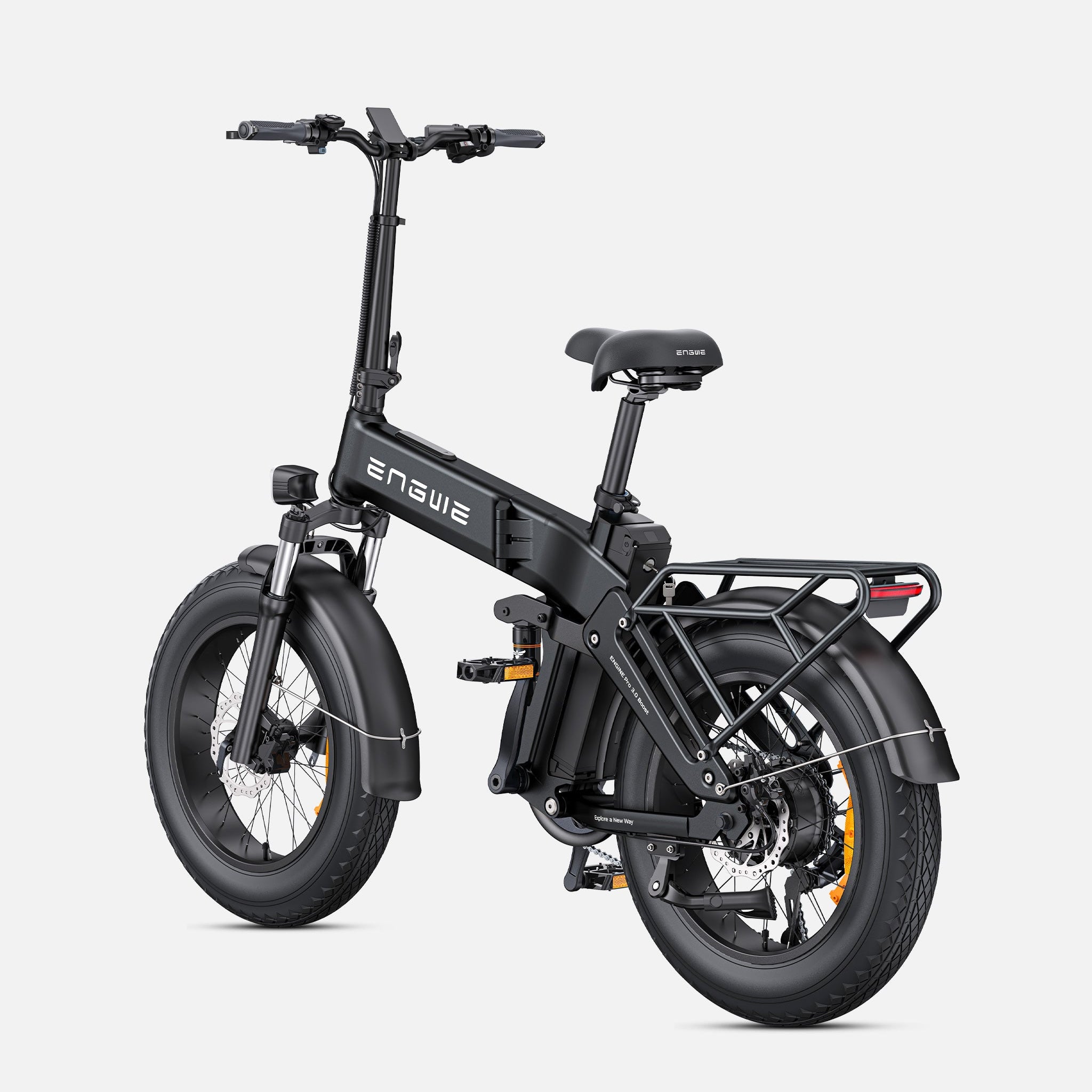 Black Engwe Engine Pro 3.0 Boost Folding Electric Bicycle on a white background