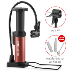 ROCKBROS Bicycle Pump Portable Mini Hand Pump Cycling Air Pump Bike Pump MTB Mountain Bike Pump 100PSI Inflator Foot Bomba