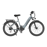 Gray KOOLUX X2 Step-Thru Electric bicycle with 'Koolux' branding on a white background