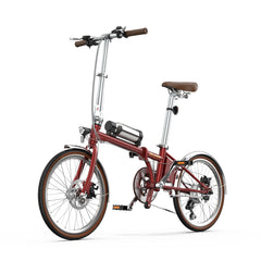 Red Onesport OT02 Pro Electric folding bicycle on a white background