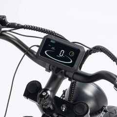 Digital display on a Ridstar Q20 Pro Electric Cargo bicycle handlebar with a white background