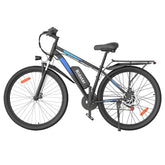 Black - Ridstar S29 Pro Electric Mountain Bike with blue accents on a white background