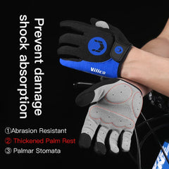 A Pair Of All-finger Gloves Breathable Shock-proof Touch-screen Bike Gloves Spring And Summer Mountain Bike Road Riding Gloves
