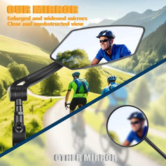 1pair Bicycle Rearview Mirror 360 Rotation Adjustment For Motorcycle Electric Bike Handlebar Reflective Mirror Accessory