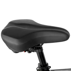 Black b- SAMEBIKE LO26-Plus Electric Bike seat with adjustable mechanism on a white background