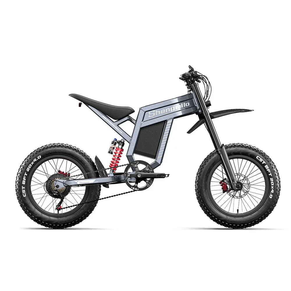 Electric bike with fat tires on a white background