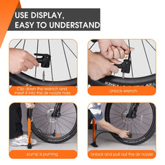 WEST BIKING 160PSI High Pressure Pump Schrader Presta MTB Bicycle Floor Pump Cycling Air Pump Tire Ball Motorcycle Car Inflator