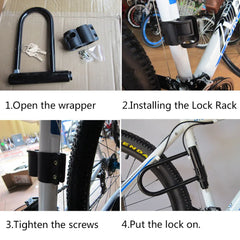 1/2 Set Bicycle U Lock Portables Mini Bike Wheel Lock With Key Anti-theft Safety Motorcycle Scooter Cycling Bicycle Accessories