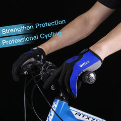 A Pair Of All-finger Gloves Breathable Shock-proof Touch-screen Bike Gloves Spring And Summer Mountain Bike Road Riding Gloves