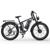 Black YVY C26 Max Electric bike on a white background