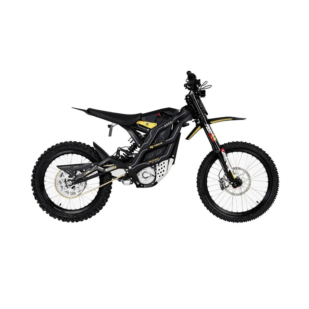 79BIKE Falcon GT Off-Road Electric Bike in black and yellow on a white background