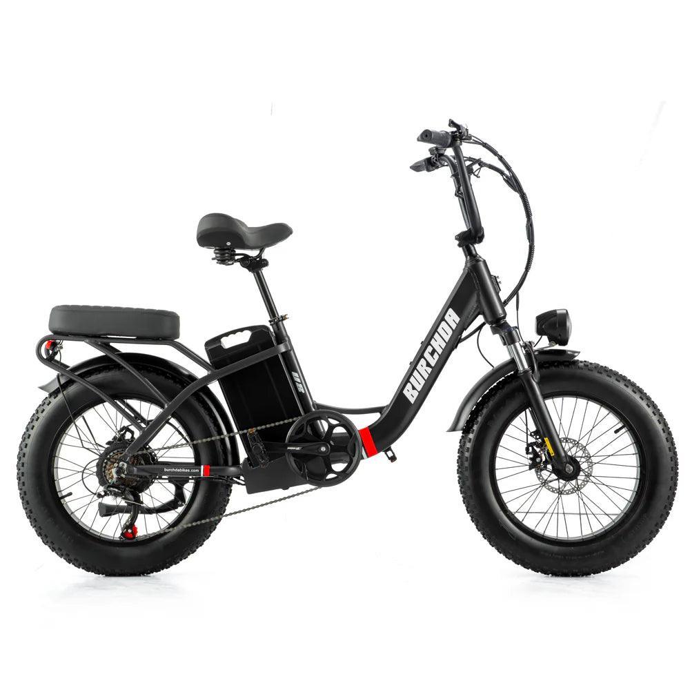 BURCHDA U8 Electric Bike - Black with white background - Pogo Cycles