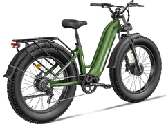 Freesky Ranger M-540 Dual-Motor Step-Thru Ebike in green - right side view  on a white background