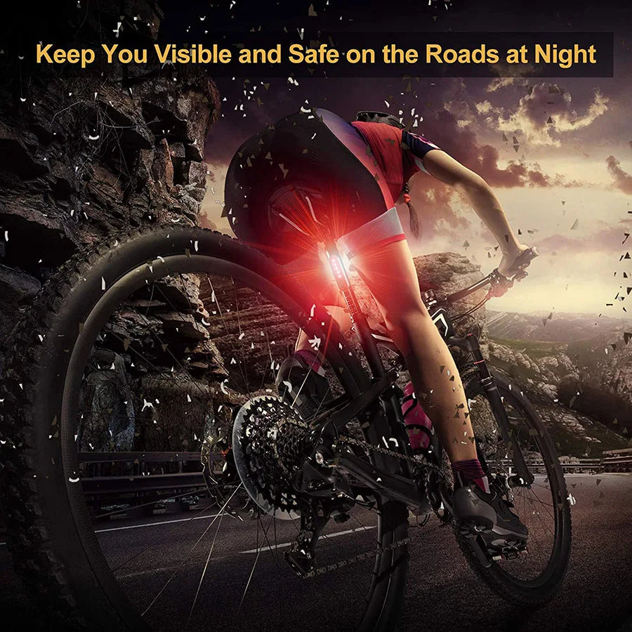 Bicycle Rear Lights USB Rechargeable Bike Tail Light Cycling Taillights Flashing 4 Modes for Night Riding Bike Light Back Lamp
