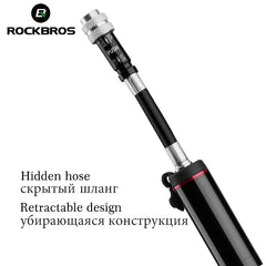 ROCKBROS Bike Bicycle Pump Aluminum Alloy 150PSI/260PSI High Pressure Mini Air Pump For Bike Cycling Tire Inflator MTB