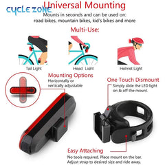 Bicycle Rear Lights USB Rechargeable Bike Tail Light Cycling Taillights Flashing 4 Modes for Night Riding Bike Light Back Lamp