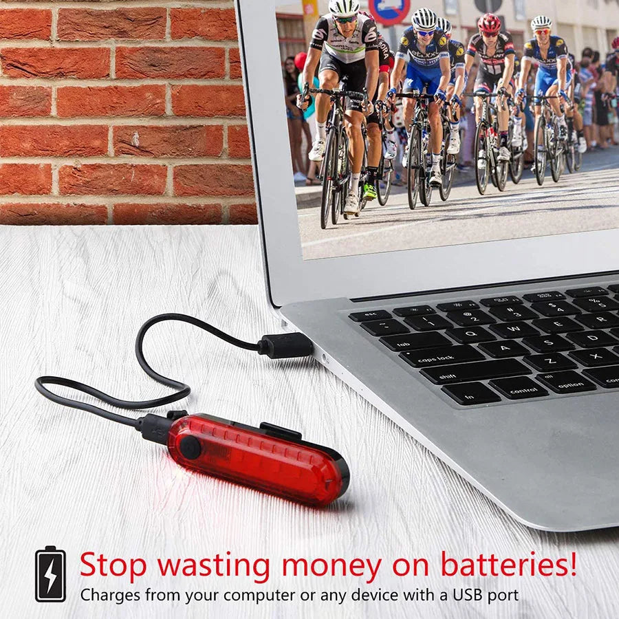 Bicycle Rear Lights USB Rechargeable Bike Tail Light Cycling Taillights Flashing 4 Modes for Night Riding Bike Light Back Lamp