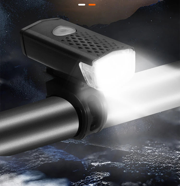 MTB Bike Front Lights USB LED Rechargeable Waterproof Mountain Bike Headlight Bicycle Light Warning Cycling Accessories