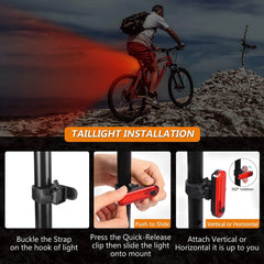 Bicycle Rear Lights USB Rechargeable Bike Tail Light Cycling Taillights Flashing 4 Modes for Night Riding Bike Light Back Lamp
