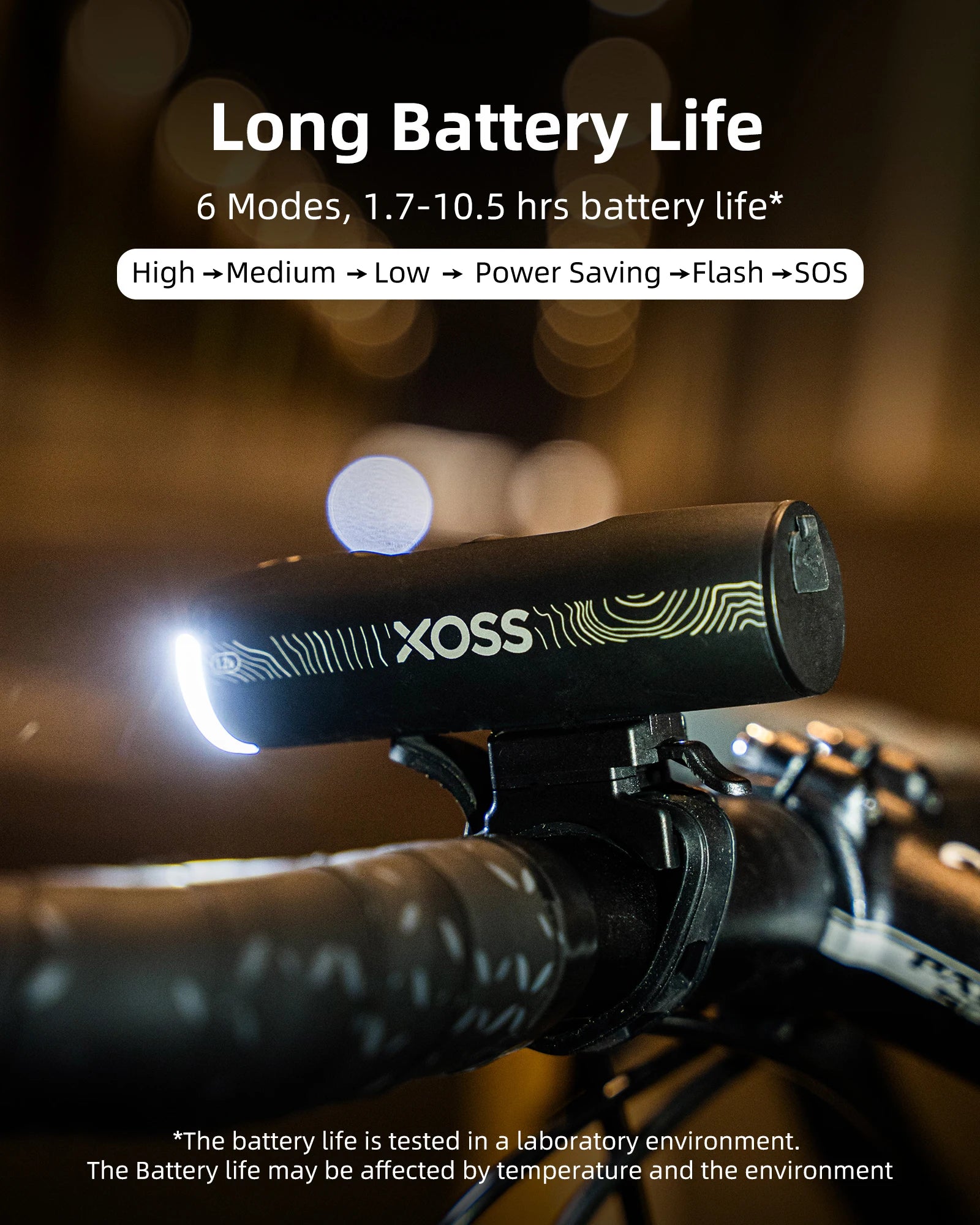 XOSS XL1200 Headlight 200-1200 Lm  Bike Light Waterproof Rechargeable Front Lamp Bicycle Light Aluminum Ultralight Flashlight