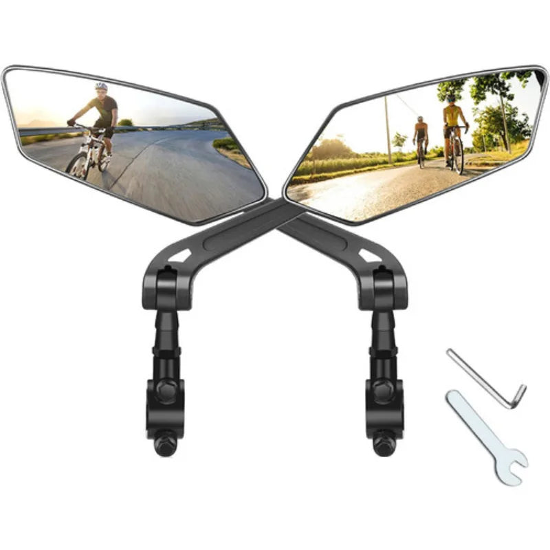 1pair Bicycle Rearview Mirror 360 Rotation Adjustment For Motorcycle Electric Bike Handlebar Reflective Mirror Accessory