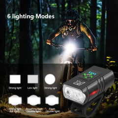 BK02 Bike Light Rechargeable T6 LED Bicycle Lights 6 Modes MTB Flashlight Bicycle Headlight for Cycling Bicycle Front Lamp