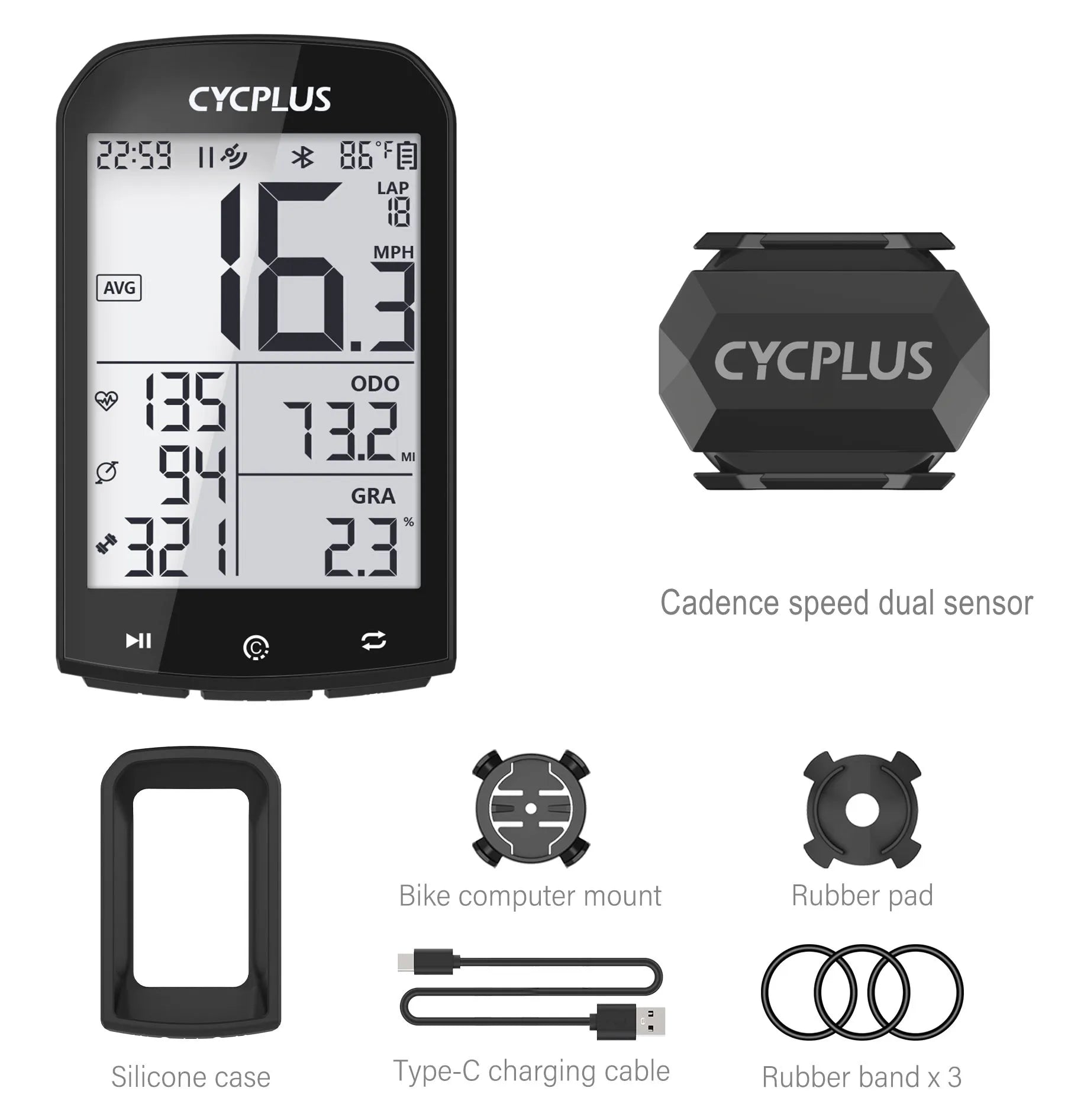 CYCPLUS M1 GPS Bicycle Computer Cycling Speedometer Bluetooth 5.0 ANT+ Ciclismo Speed Meter for Garmin Zwift Bike Accessories