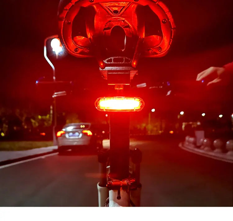 MTB Road Bike Rear Light USB Rechargeable LED Bike Tail Light Easy to Install Bicycle Warning Taillights for Night Riding Safety