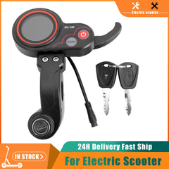 Electric Scooter Meter 6 Pin Display  ZQ-100  LCD Display Mileage Meter Speed Adjustable for Electric Scooter Dashboard With Key