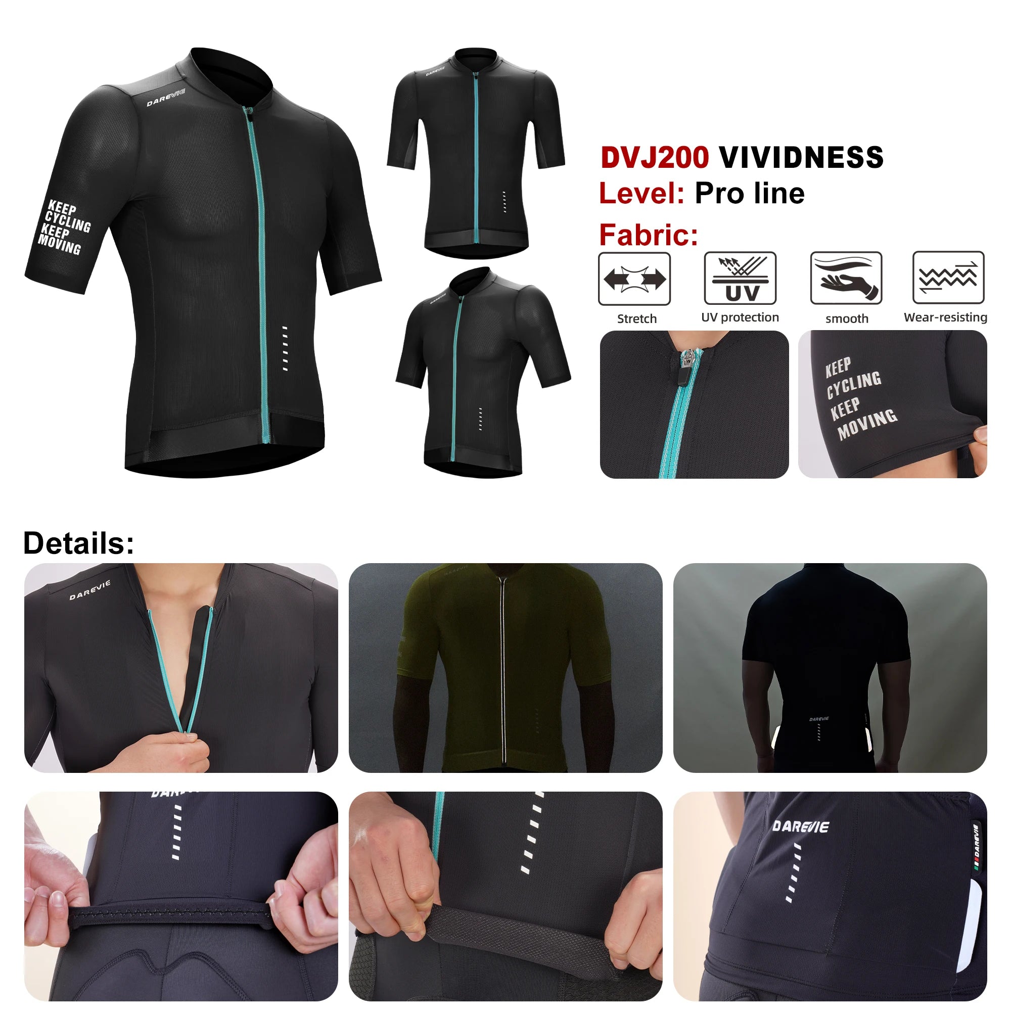 DAREVIE Cycling Jersey 2024 Cool Cycling Jersey Men Women Breathable Man Cycling Maillot Quick Dry Cycling Jersey Slim Fit Pro - Pogo Cycles