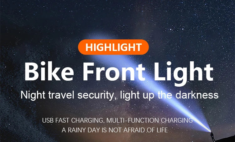 MTB Bike Front Lights USB LED Rechargeable Waterproof Mountain Bike Headlight Bicycle Light Warning Cycling Accessories