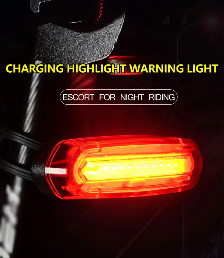 MTB Road Bike Rear Light USB Rechargeable LED Bike Tail Light Easy to Install Bicycle Warning Taillights for Night Riding Safety