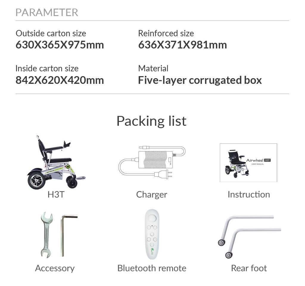 Airwheel H3T Full-Automatic Folding Electric Wheelchair - Pogo Cycles