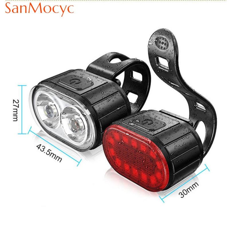 Cycling Bicycle Front Rear Light Set Bike USB Charge Headlight Light MTB Waterproof Taillight LED Lantern Bicycle Accessories - Pogo Cycles