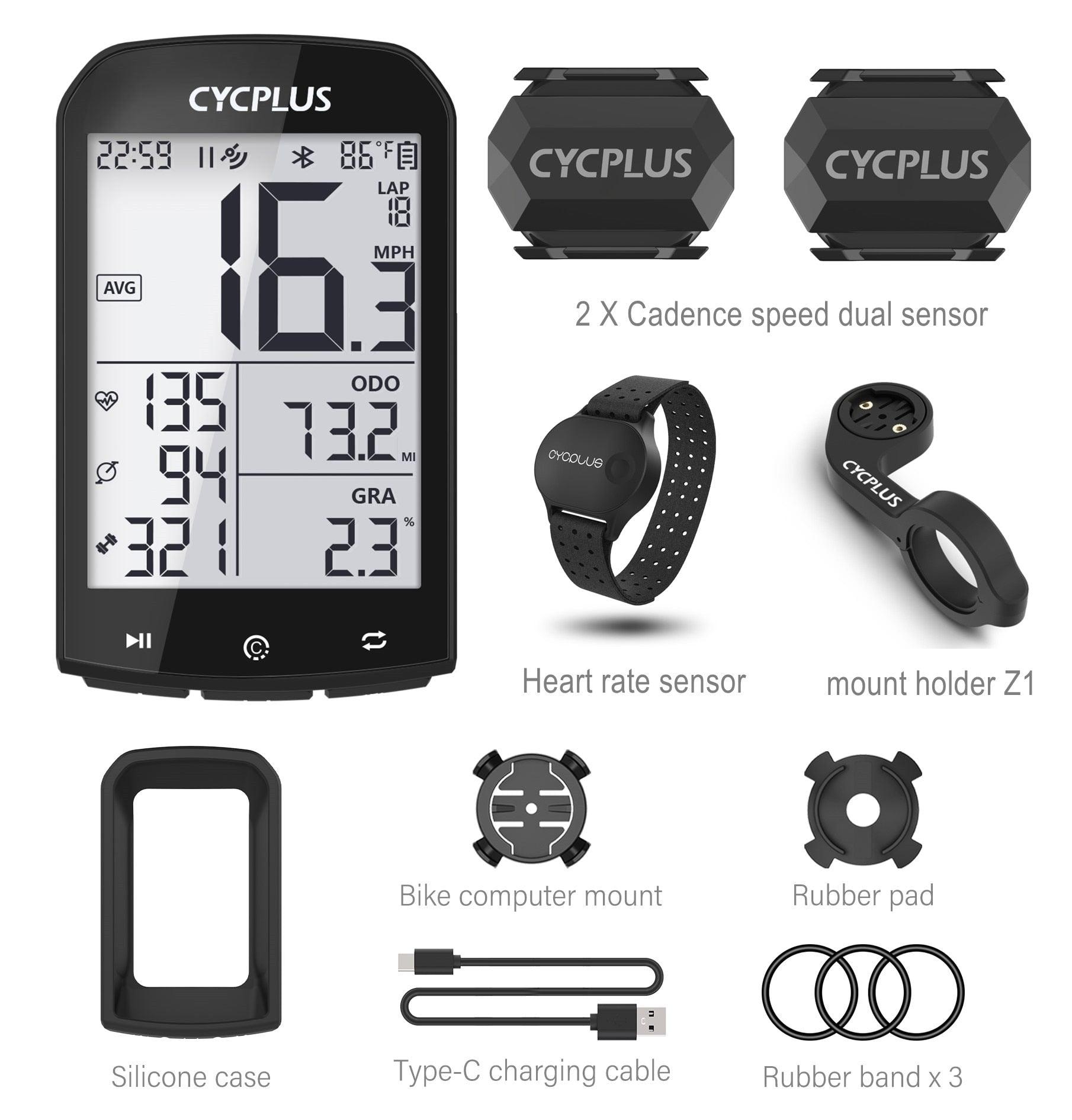 CYCPLUS M1 Cycling GPS Bicycle Speedometer Bike Computer Bluetooth 4.0 ANT+ IPX6 Odometer Bike Accessories - Pogo Cycles