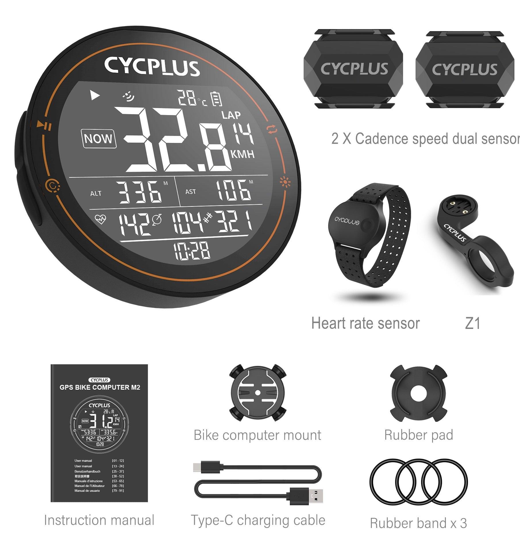 CYCPLUS M2 GPS Bicycle Computer Cycling Speedometer Bike Accessories Speed Odometer Waterproof Bluetooth ANT for Road Bike MTB - Pogo Cycles