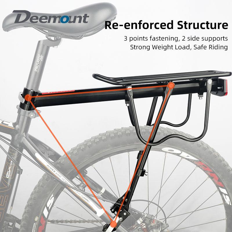 Deemount Bicycle Luggage Carrier Cargo Rear Rack Shelf Cycling Bag Stand Holder Trunk Fit 20-29'' Mtb &4.0'' Fat Bike - Pogo Cycles