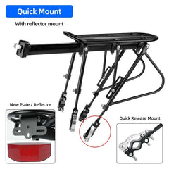 Deemount Heavy Duty Bicycle Luggage Carrier Rear Cargo Rack Stand 24-29'' Bike Trunk 100 KGS Load Fit 4.0 ‘’ Fat Bike Tire - Pogo Cycles