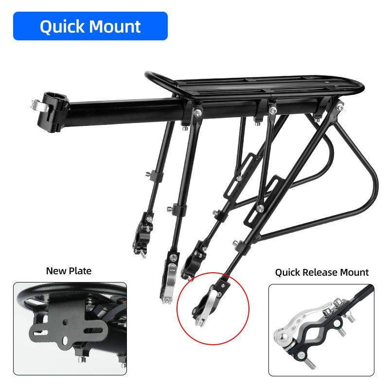 Deemount Heavy Duty Bicycle Luggage Carrier Rear Cargo Rack Stand 24-29'' Bike Trunk 100 KGS Load Fit 4.0 ‘’ Fat Bike Tire - Pogo Cycles