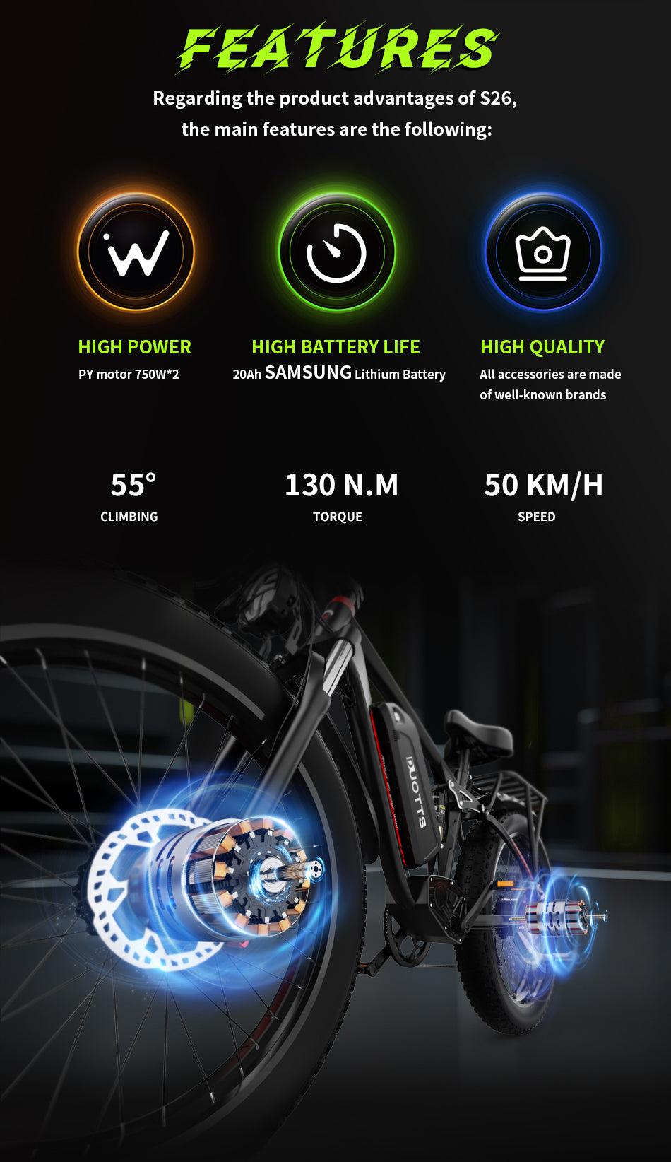 DUOTTS S26 Electric Bike Pre order ( Available by early February) - Pogo Cycles