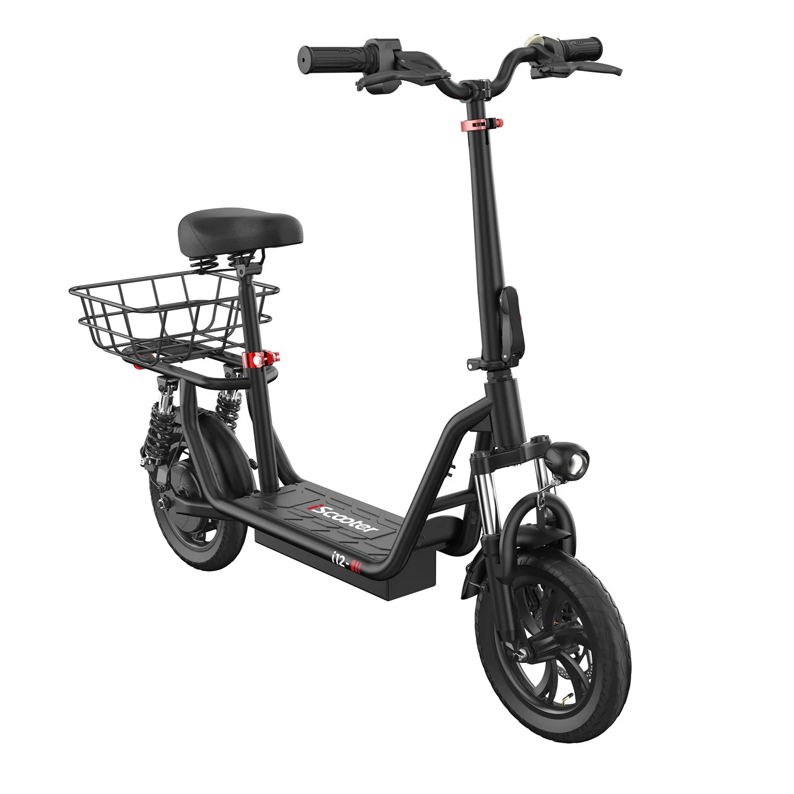 iScooter i12 Electric Scooter With Seat & Carry Basket - Pogo Cycles