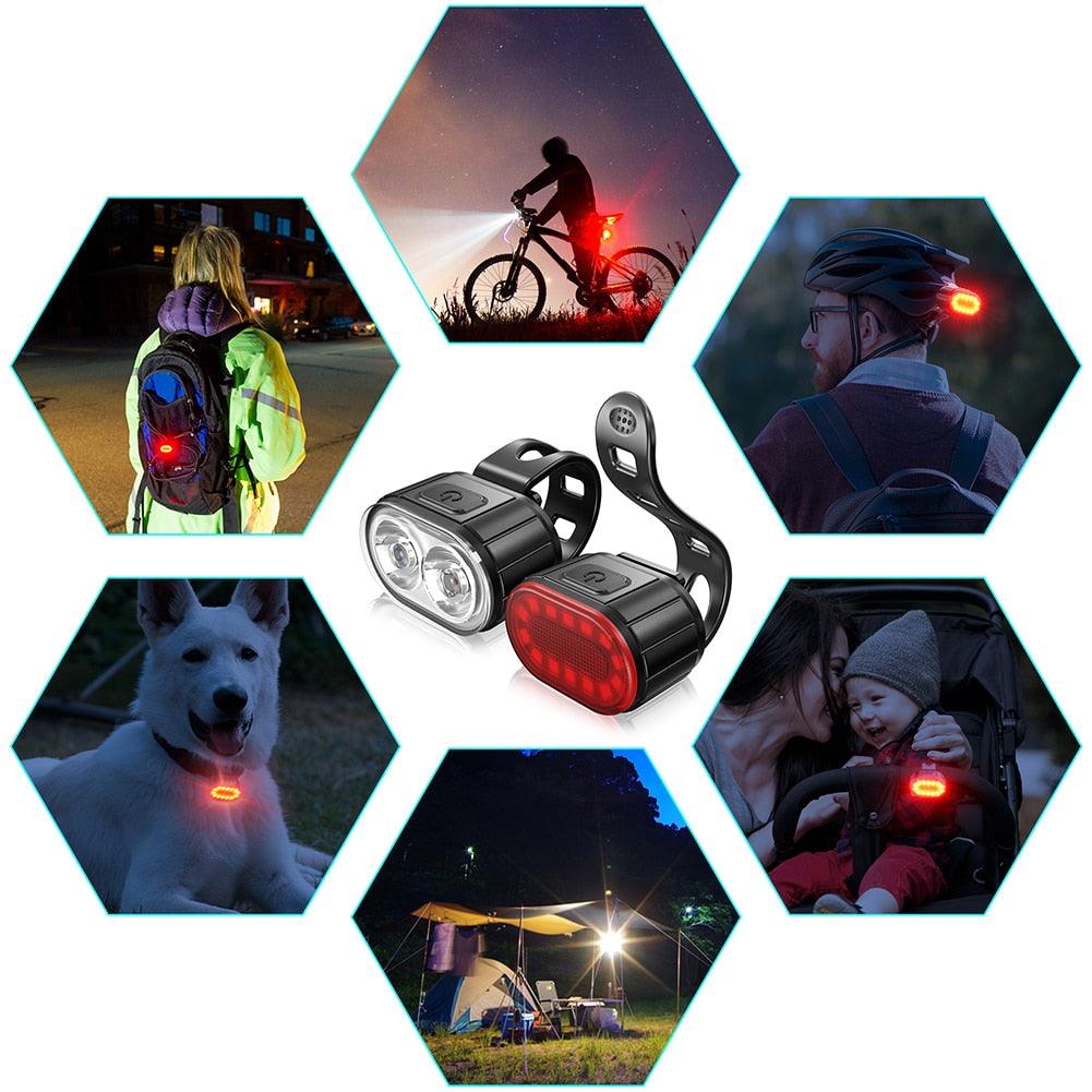 LED Bike Taillight Bicycle Front Rear Light USB Rechargeable Safety Warning Bike Headlight Lamp Safety Bicicleta Для Велосипеда - Pogo Cycles