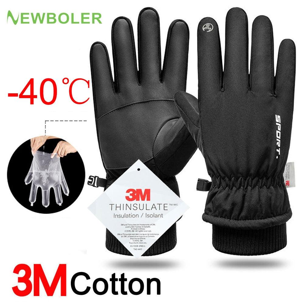 Men Winter Waterproof Cycling Gloves Outdoor Sports Running Motorcycle Ski Touch Screen Fleece Gloves Non-slip Warm Full Fingers - Pogo Cycles available in cycle to work